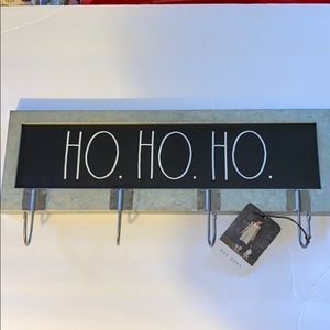 Rae Dunn Holiday Ho Ho Ho Wall Coat Hook Sign